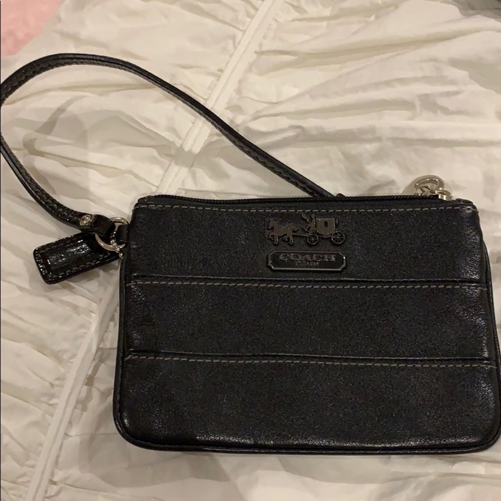 Coach black wristlet